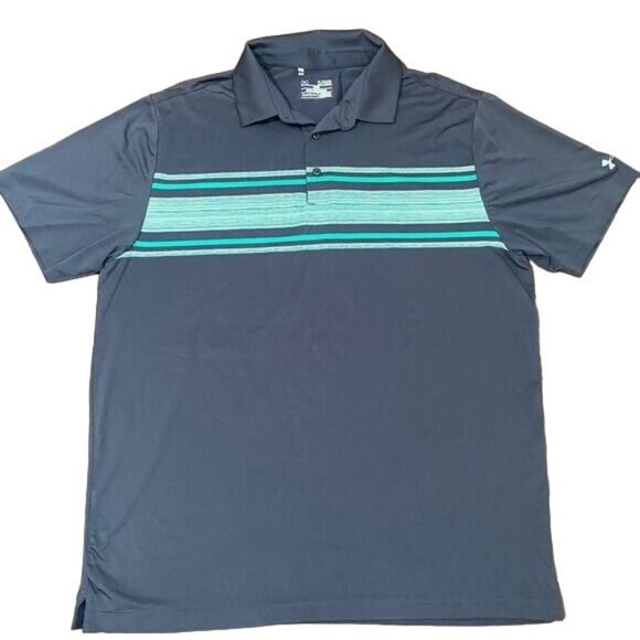 Under Armour Men's Playoff Space Dyed Polo Shirt XL Loose Moisture Wicking - Picture 3 of 7